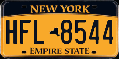 NY license plate HFL8544