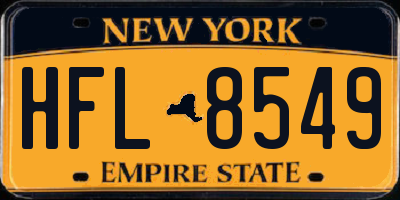 NY license plate HFL8549