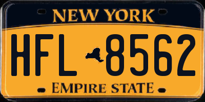 NY license plate HFL8562