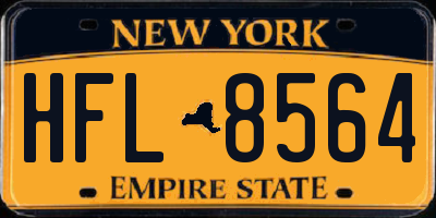 NY license plate HFL8564