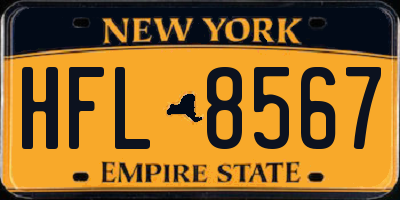 NY license plate HFL8567