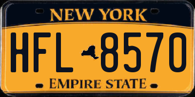 NY license plate HFL8570
