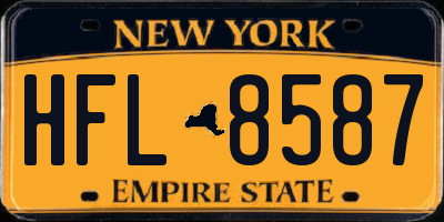 NY license plate HFL8587