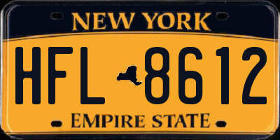 NY license plate HFL8612