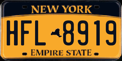 NY license plate HFL8919