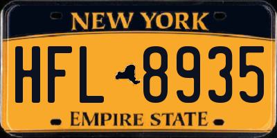 NY license plate HFL8935