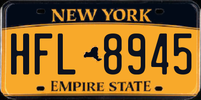 NY license plate HFL8945