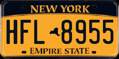 NY license plate HFL8955