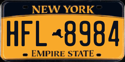NY license plate HFL8984