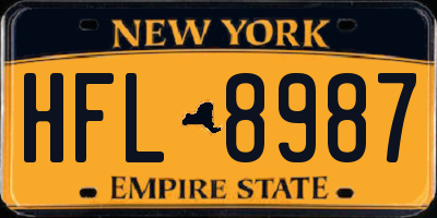 NY license plate HFL8987