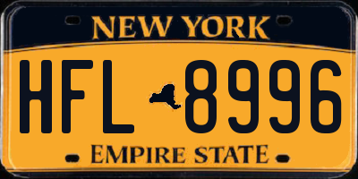 NY license plate HFL8996