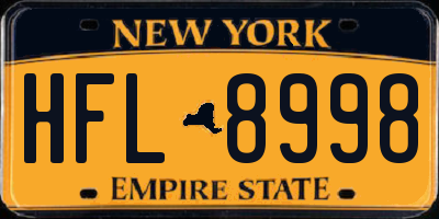 NY license plate HFL8998