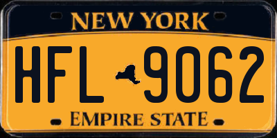 NY license plate HFL9062