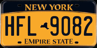 NY license plate HFL9082