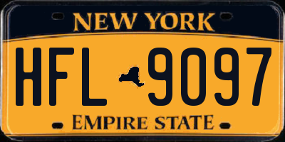 NY license plate HFL9097
