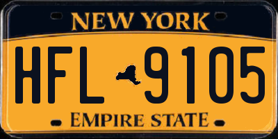 NY license plate HFL9105
