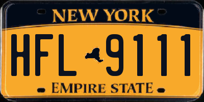 NY license plate HFL9111