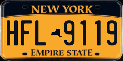 NY license plate HFL9119