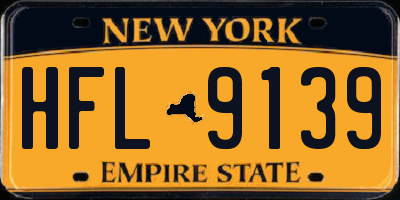 NY license plate HFL9139