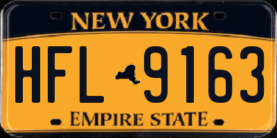 NY license plate HFL9163