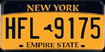 NY license plate HFL9175