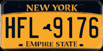 NY license plate HFL9176