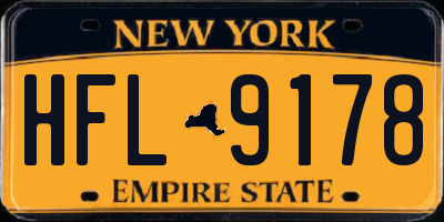 NY license plate HFL9178