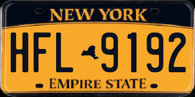 NY license plate HFL9192