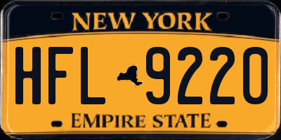 NY license plate HFL9220