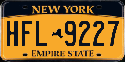 NY license plate HFL9227