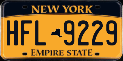 NY license plate HFL9229