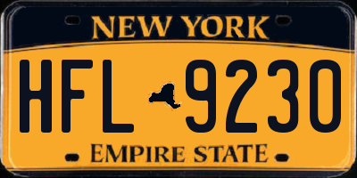 NY license plate HFL9230