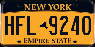 NY license plate HFL9240