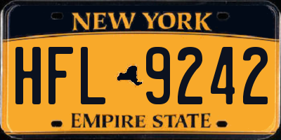 NY license plate HFL9242