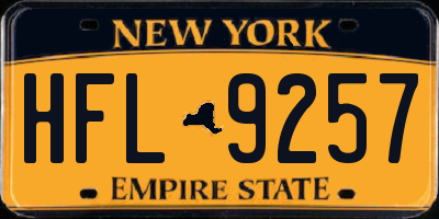 NY license plate HFL9257