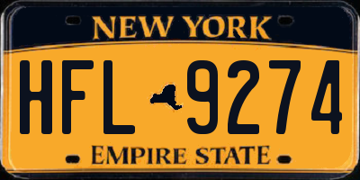 NY license plate HFL9274