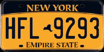 NY license plate HFL9293