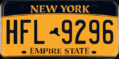 NY license plate HFL9296