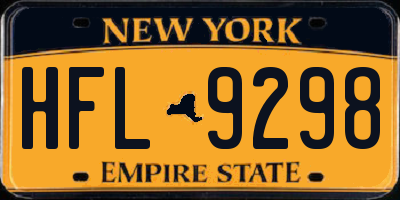NY license plate HFL9298