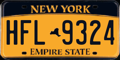 NY license plate HFL9324