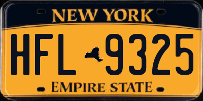 NY license plate HFL9325