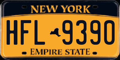 NY license plate HFL9390