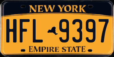 NY license plate HFL9397