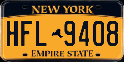 NY license plate HFL9408