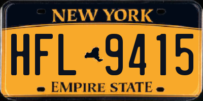 NY license plate HFL9415