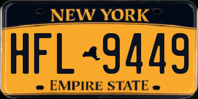 NY license plate HFL9449