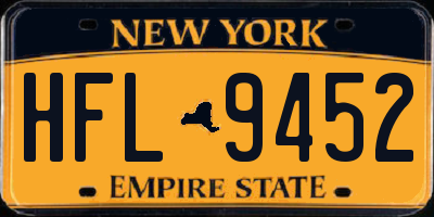 NY license plate HFL9452