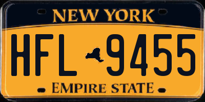 NY license plate HFL9455