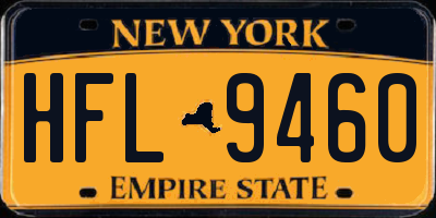 NY license plate HFL9460