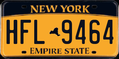 NY license plate HFL9464